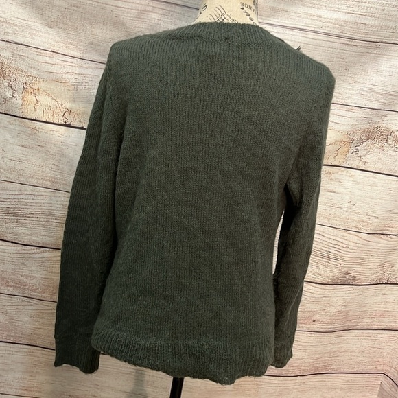 Soft Surroundings Cardigan Sweater Alpaca Blend Beaded Detail Green Size Small - Picture 6 of 9